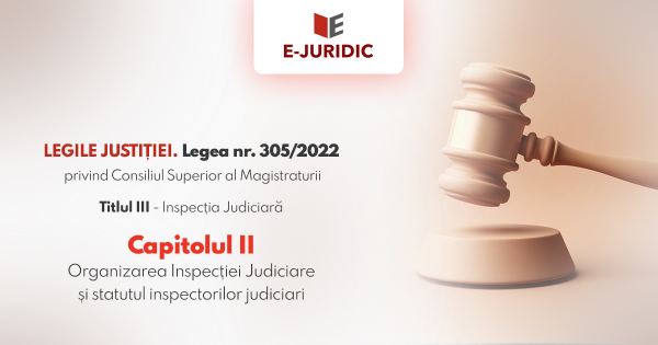 Titlul III Inspectia Judiciara, Capitolul II - Legea nr. 305/2022 privind Consiliul Superior al Magistraturii